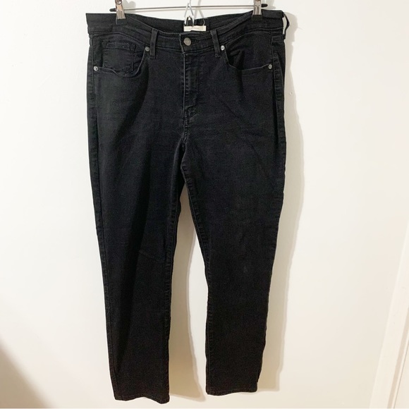 Levi's Denim - Levi’s Classic Straight Black Denim Jeans Five Pocket Styling Belt Loops Size 14